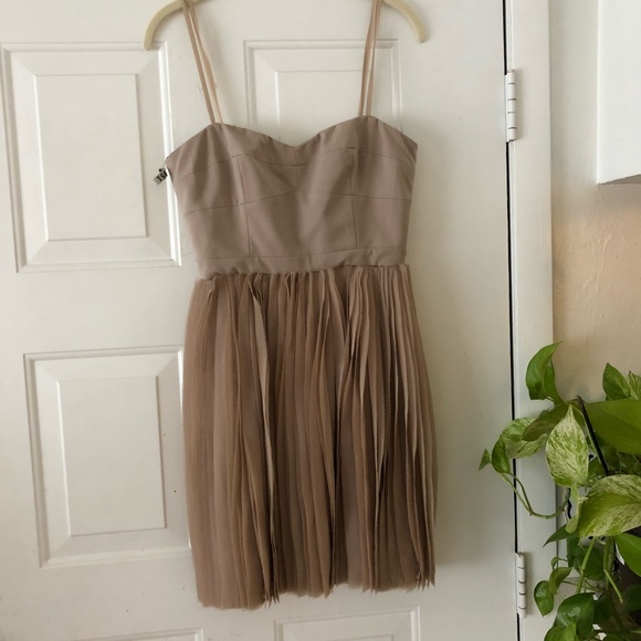 BCBGMaxAzria Tan mini corset asymmetrical dress - Picture 2 of 8